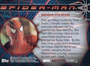 2002 Topps Spider-Man #39 Swinging into Action Back