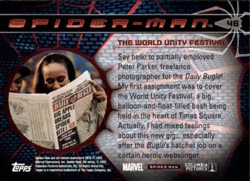 2002 Topps Spider-Man #46 The World Unity Festival Back