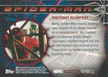2002 Topps Spider-Man #54 Midtown Slugfest Back