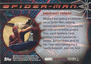 2002 Topps Spider-Man #55 Greatest Threat Back
