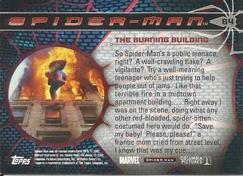 2002 Topps Spider-Man #64 The Burning Building Back