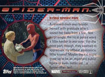 2002 Topps Spider-Man #65 A New Spidey Fan Back