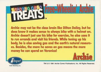 1991 Impel Trading Card Treats #NNO Archie -- Free-Wheelin' Archie Back