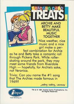 1991 Impel Trading Card Treats #NNO Archie -- Archie and Betty Make Beautiful Music Together Back