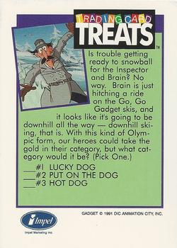 1991 Impel Trading Card Treats #NNO Inspector Gadget -- Gadget Skis / Brain Back