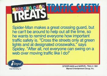 1991 Impel Trading Card Treats #NNO Marvel -- Spider-Man / Traffic Safety Back
