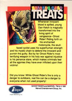 1991 Impel Trading Card Treats #NNO Marvel -- Ghost Rider Back