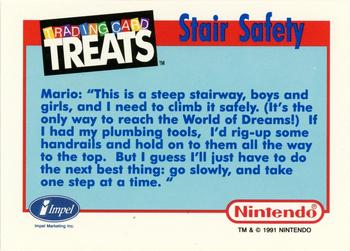 1991 Impel Trading Card Treats #NNO Nintendo -- Super Mario Bros. / Stair Safety Back
