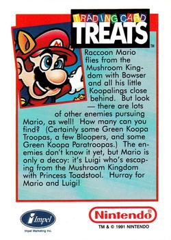 1991 Impel Trading Card Treats #NNO Nintendo -- Super Mario Bros. / Raccoon Mario Back