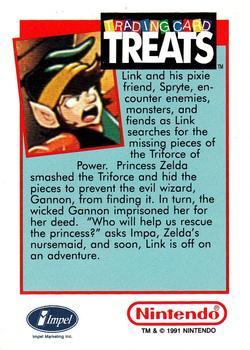 1991 Impel Trading Card Treats #NNO Nintendo -- Zelda II / Link and Spryte Back