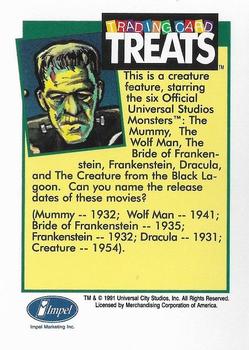 1991 Impel Trading Card Treats #NNO Universal Monsters Back