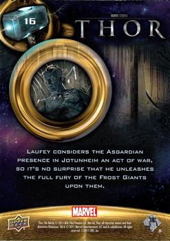 2011 Upper Deck Thor #16 Laufey considers the Asgardian presence in Jotu Back