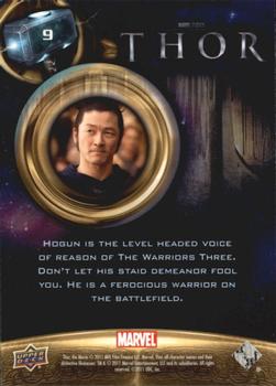 2011 Upper Deck Thor #9 Hogun is the level headed voice of reason of th Back