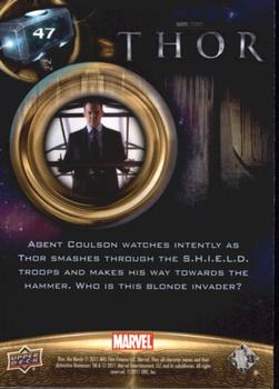 2011 Upper Deck Thor #47 Agent Coulson watches intently as Thor smashes Back
