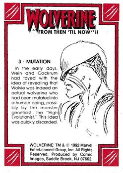 1992 Comic Images Wolverine From Then 'Til Now II #3 Mutation Back