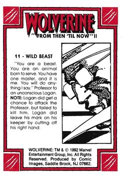 1992 Comic Images Wolverine From Then 'Til Now II #11 Wild Beast Back
