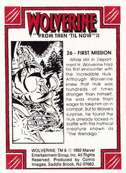 1992 Comic Images Wolverine From Then 'Til Now II #26 First Mission Back
