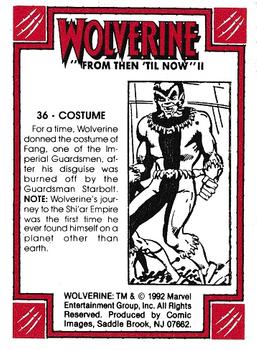 1992 Comic Images Wolverine From Then 'Til Now II #36 Costume Back
