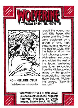 1992 Comic Images Wolverine From Then 'Til Now II #40 Hellfire Club Back