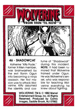 1992 Comic Images Wolverine From Then 'Til Now II #46 Shadowcat Back