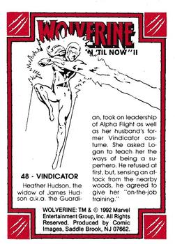 1992 Comic Images Wolverine From Then 'Til Now II #48 Vindicator Back