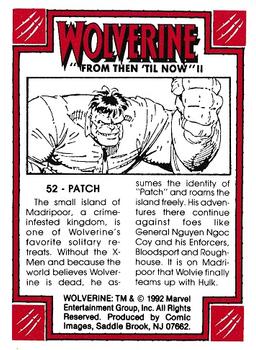 1992 Comic Images Wolverine From Then 'Til Now II #52 Patch Back
