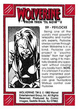 1992 Comic Images Wolverine From Then 'Til Now II #59 Psylocke Back