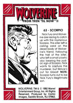 1992 Comic Images Wolverine From Then 'Til Now II #63 Scorpio Back