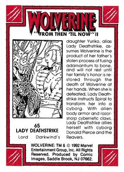 1992 Comic Images Wolverine From Then 'Til Now II #65 Lady Deathstrike Back