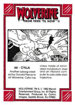 1992 Comic Images Wolverine From Then 'Til Now II #66 Cylla Back