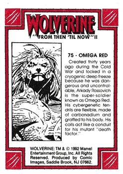 1992 Comic Images Wolverine From Then 'Til Now II #75 Omega Red Back