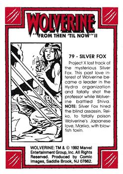 1992 Comic Images Wolverine From Then 'Til Now II #79 Silver Fox Back