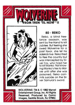 1992 Comic Images Wolverine From Then 'Til Now II #80 Reiko Back