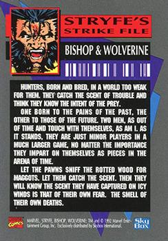 1992 SkyBox Marvel Comics X-Cutioner's Song #NNO Bishop & Wolverine Back