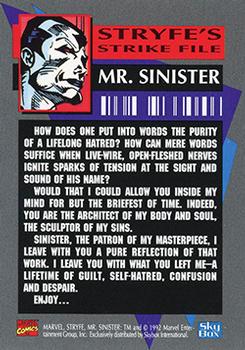 1992 SkyBox Marvel Comics X-Cutioner's Song #NNO Mr. Sinister Back