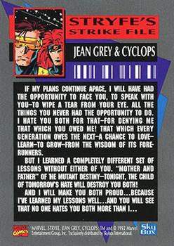 1992 SkyBox Marvel Comics X-Cutioner's Song #NNO Jean Grey & Cyclops Back