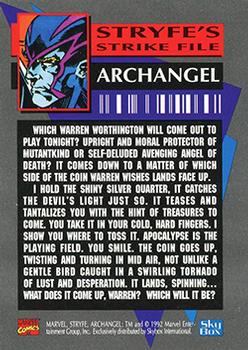 1992 SkyBox Marvel Comics X-Cutioner's Song #NNO Archangel Back