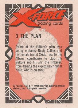1991 Comic Images X-Force #3 The Plan Back