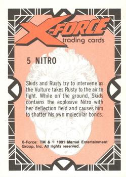 1991 Comic Images X-Force #5 Nitro Back