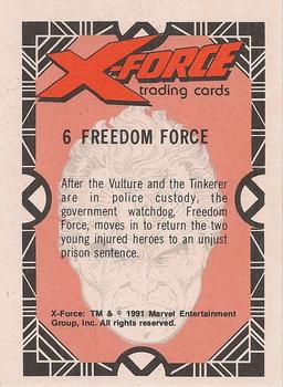 1991 Comic Images X-Force #6 Freedom Force Back
