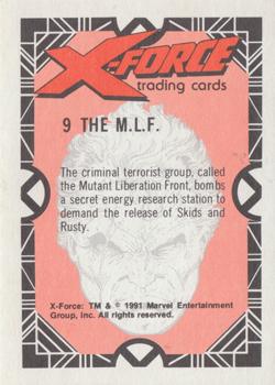 1991 Comic Images X-Force #9 The M.L.F. Back
