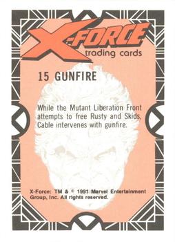 1991 Comic Images X-Force #15 Gunfire Back