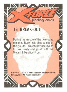 1991 Comic Images X-Force #16 Break-Out Back