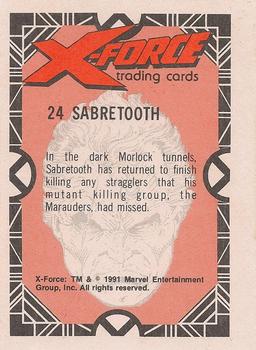 1991 Comic Images X-Force #24 Sabretooth Back