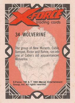 1991 Comic Images X-Force #34 Wolverine Back