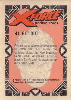 1991 Comic Images X-Force #41 Get Out (Cable) / Cannonball Back