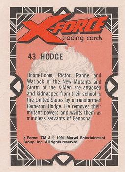 1991 Comic Images X-Force #43 Hodge Back