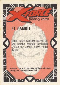 1991 Comic Images X-Force #51 Gambit Back