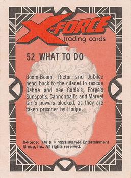 1991 Comic Images X-Force #52 What-to-do Back