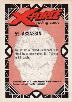 1991 Comic Images X-Force #59 Assassin Back